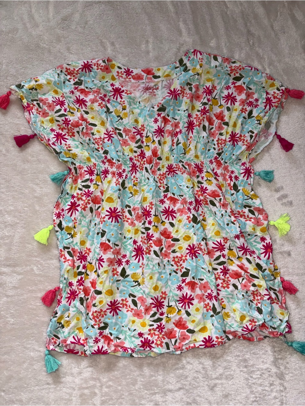 Girls’ Swimsuit Coverup Tassel Dress size Large